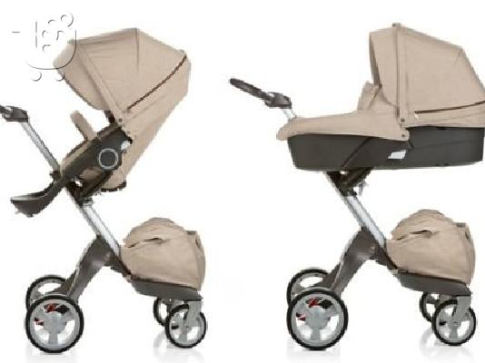 PoulaTo: Stokke δίδυμο καρότσι - καρότσι Xplory V4 μπεζ